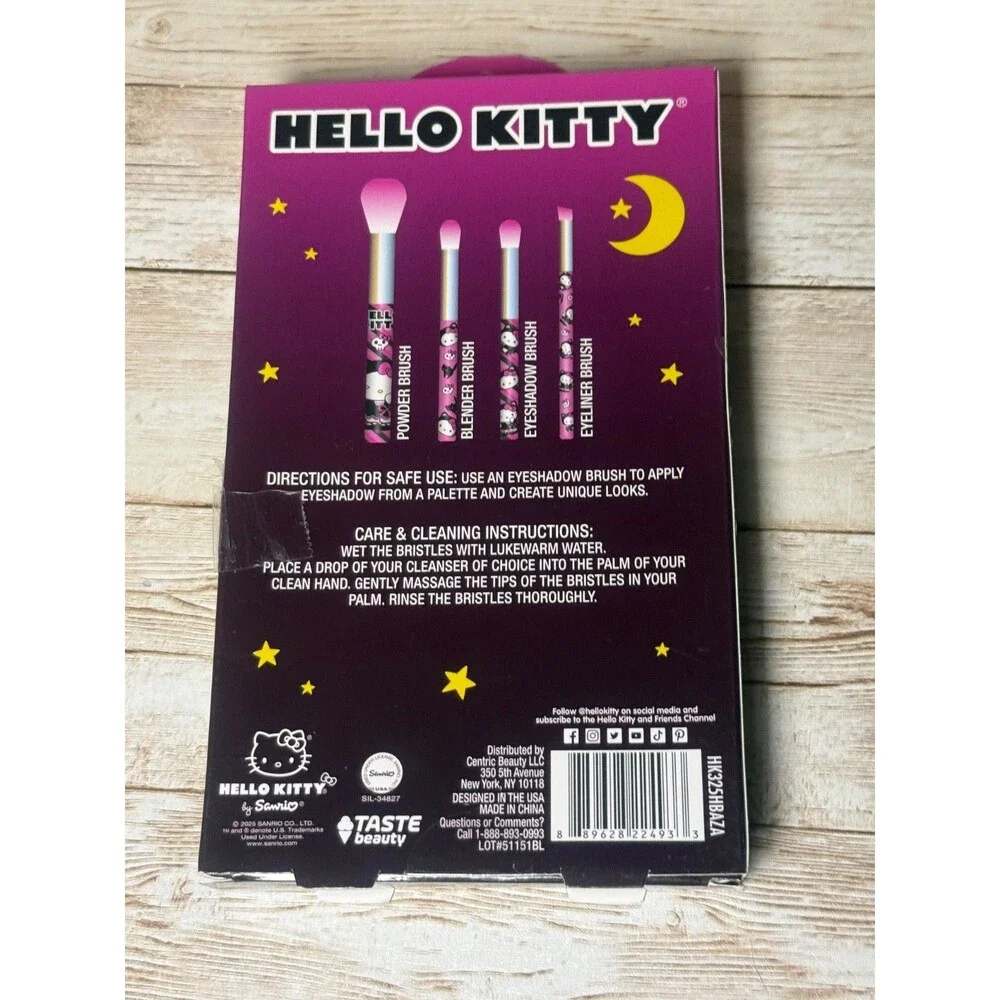 Hello Kitty 4 Piece Cosmetic Brush Set Halloween Limited Edition